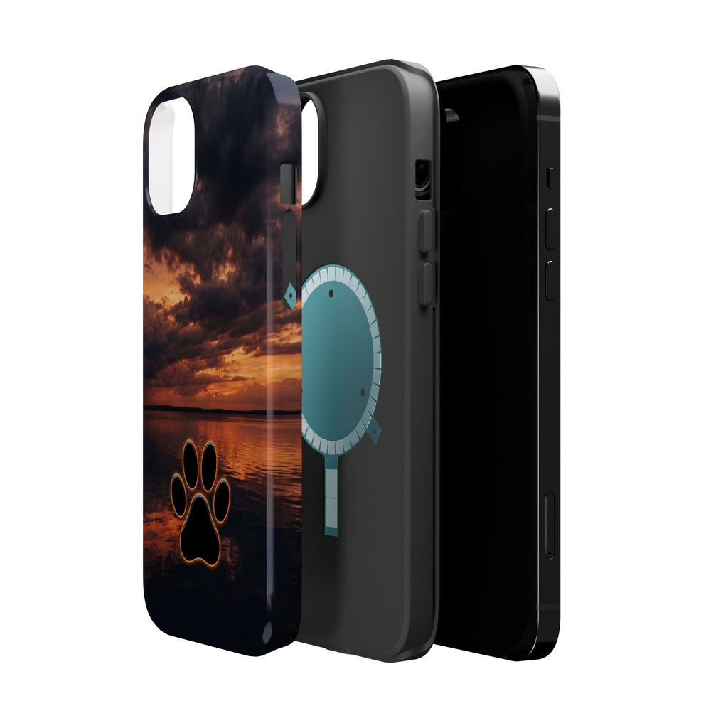 Paw Sunset Magnetic Impact-Resistant Phone Case for iPhone and Samsung Galaxy series