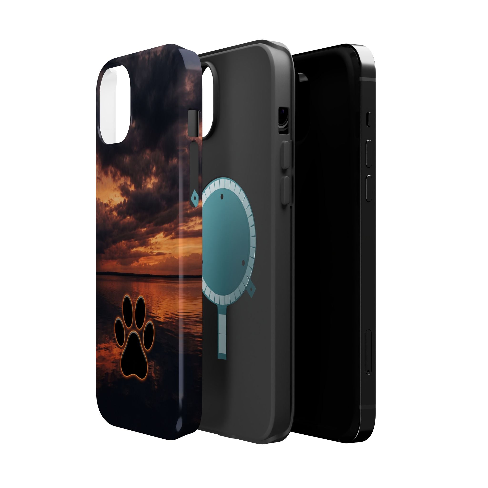 Paw Sunset Magnetic Impact-Resistant Phone Case for iPhone and Samsung Galaxy series