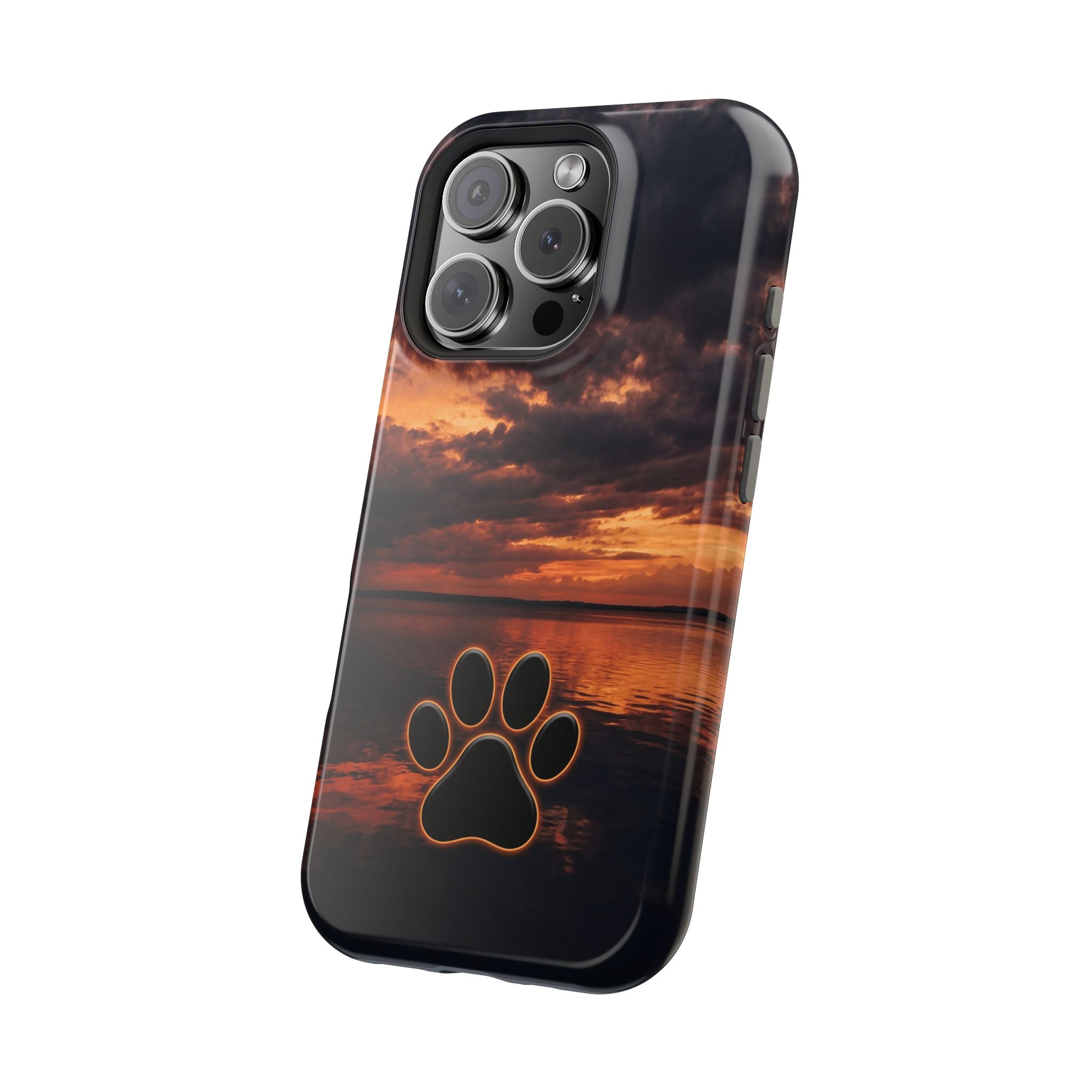 Paw Sunset Magnetic Impact-Resistant Phone Case for iPhone and Samsung Galaxy series