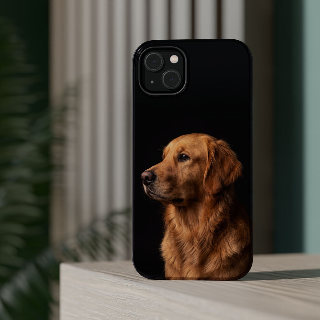 Golden Retriever Portrait Phone Case — Impact-Resistant Wireless Charging Cover