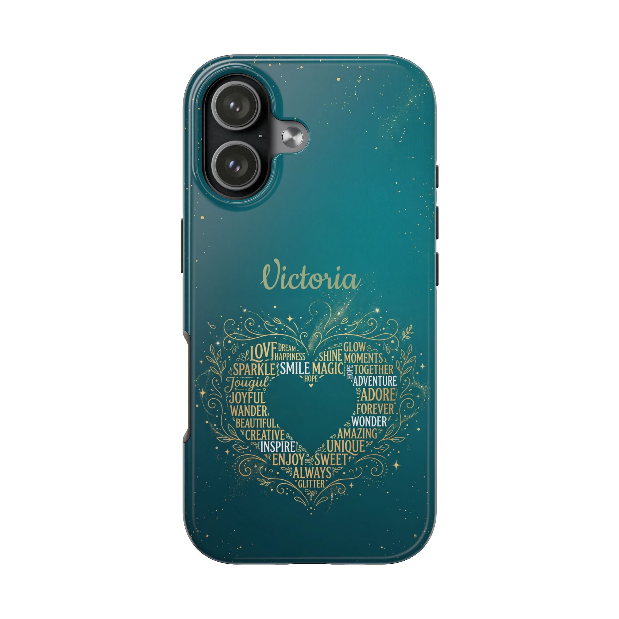 Personalized Teacher Phone Case — Custom Name Heart Word Art Design