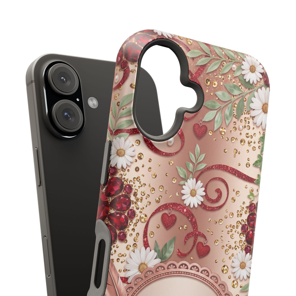 Personalized Vintage Floral Teacher Phone Case — Wireless Charging Cover