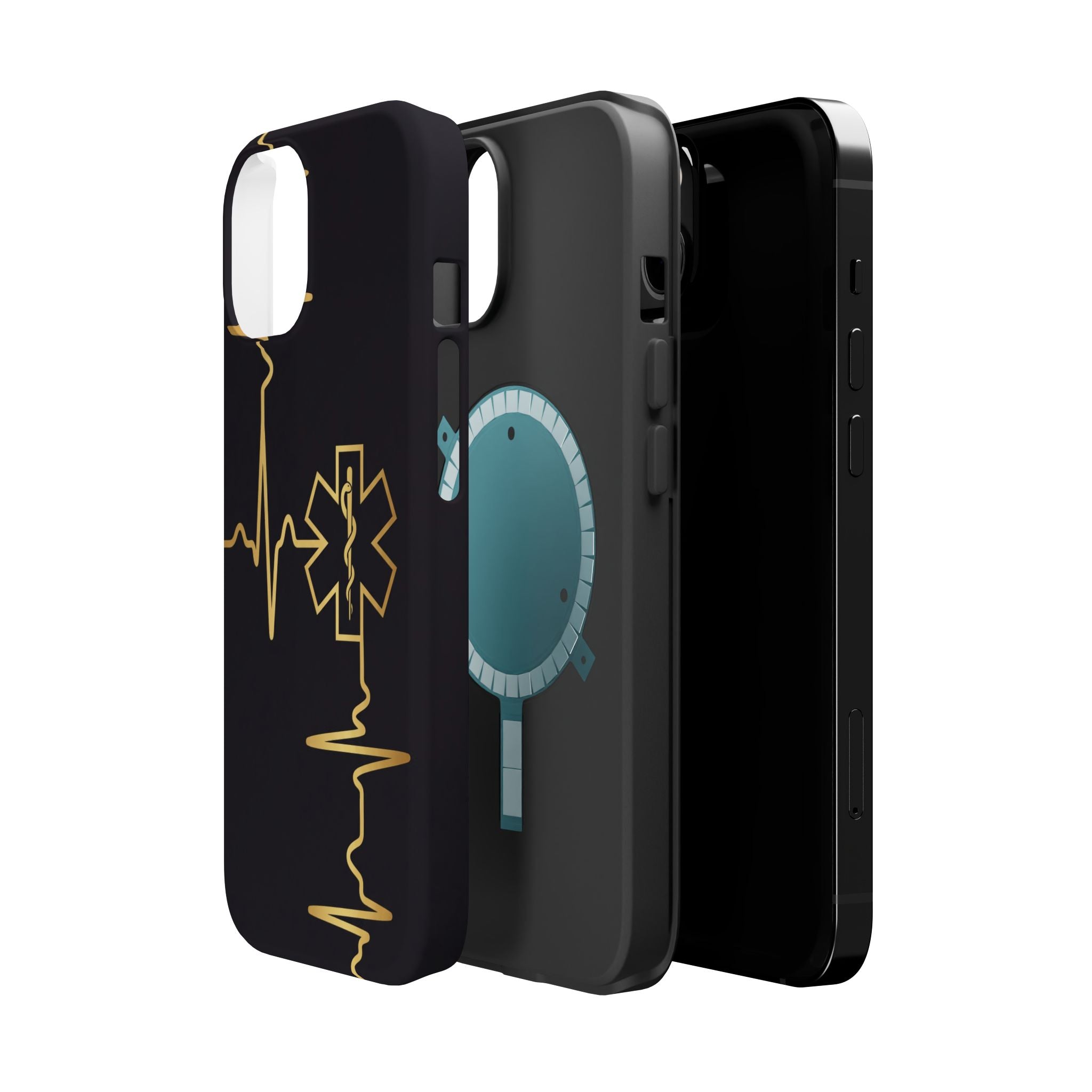 Paramedic/EMT Heartbeat Line Phone Case — Magnetic Wireless Charging Cover