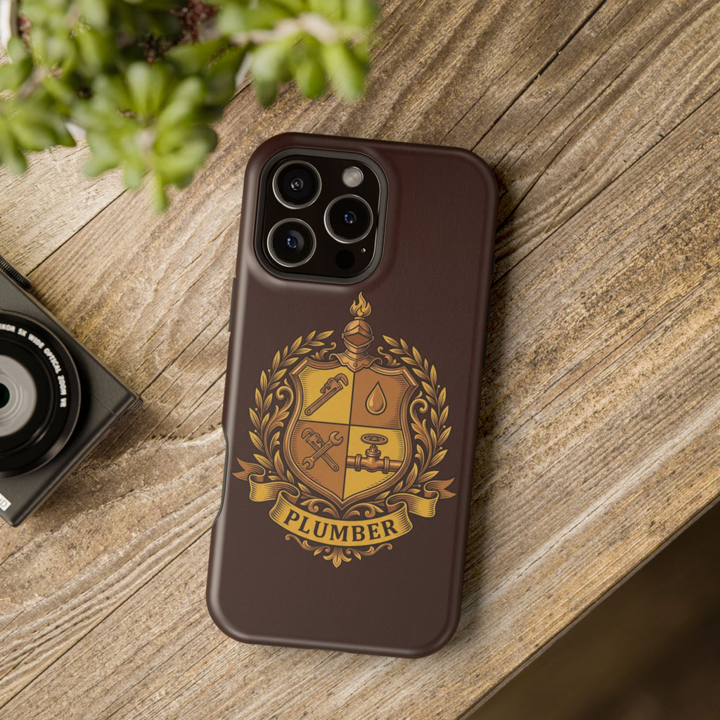 Plumber Crest Phone Case — Heraldic Shield Wireless Charging Cover