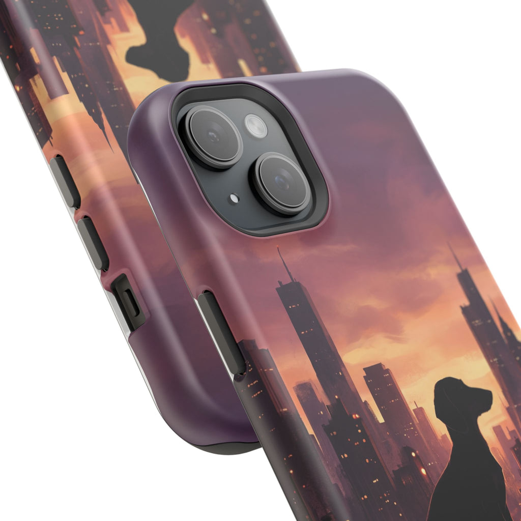 Personalized Dachshund City Skyline Phone Case — Wireless Charging Cover
