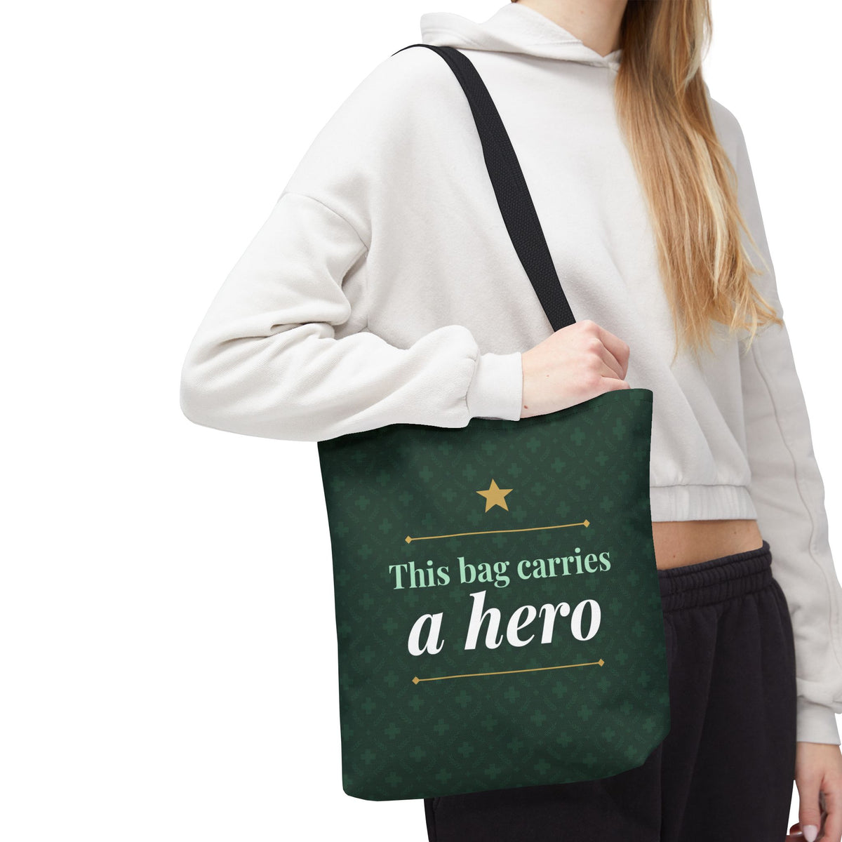 This Bag Carries a Hero Tote | Nurse Gift Tote Bag | Essential Worker Appreciation Gift | Premium Polyester Carry-All