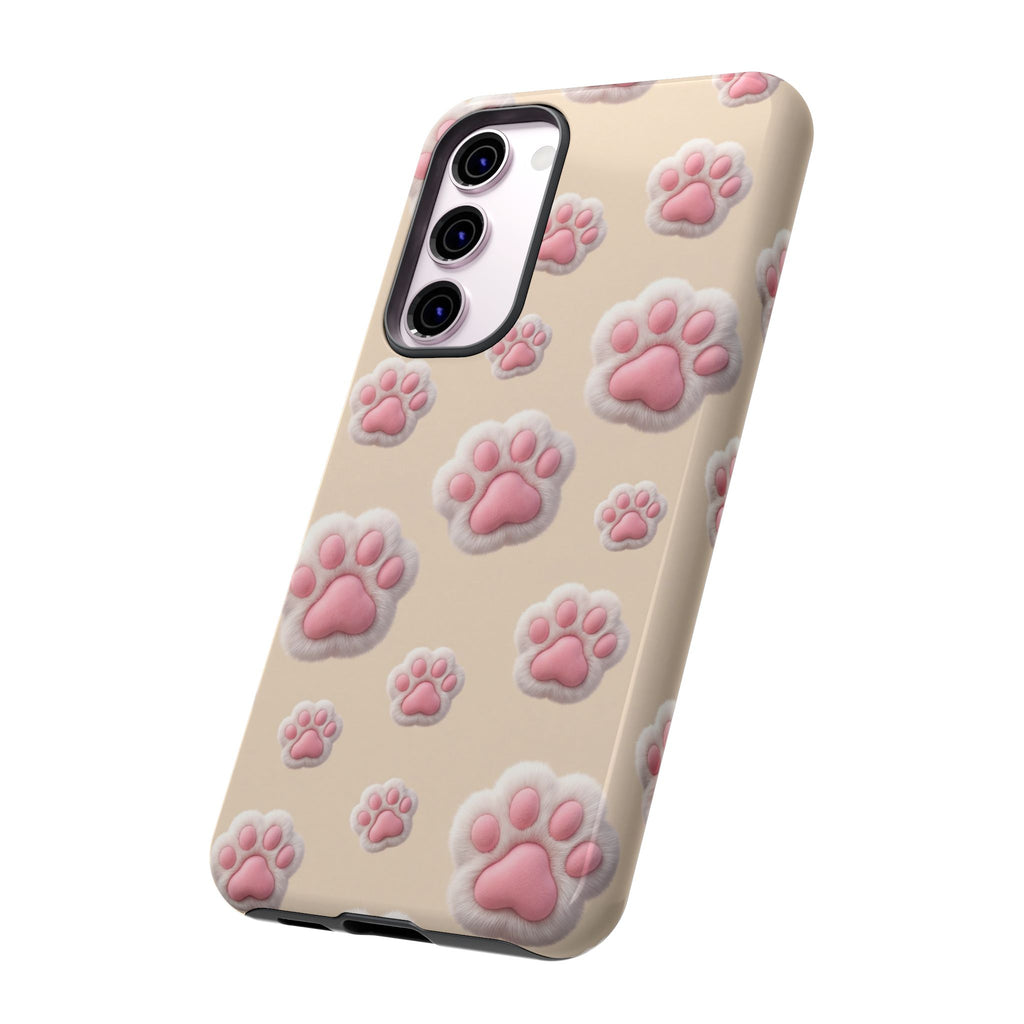 Golden Retriever Paw Print Phone Case | Cute Pink Paw Pattern for Dog Lovers | iPhone & Samsung