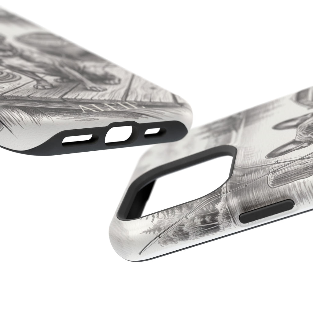 Personalized French Bulldog Lakeside Dock Phone Case — Wireless Charging Cover