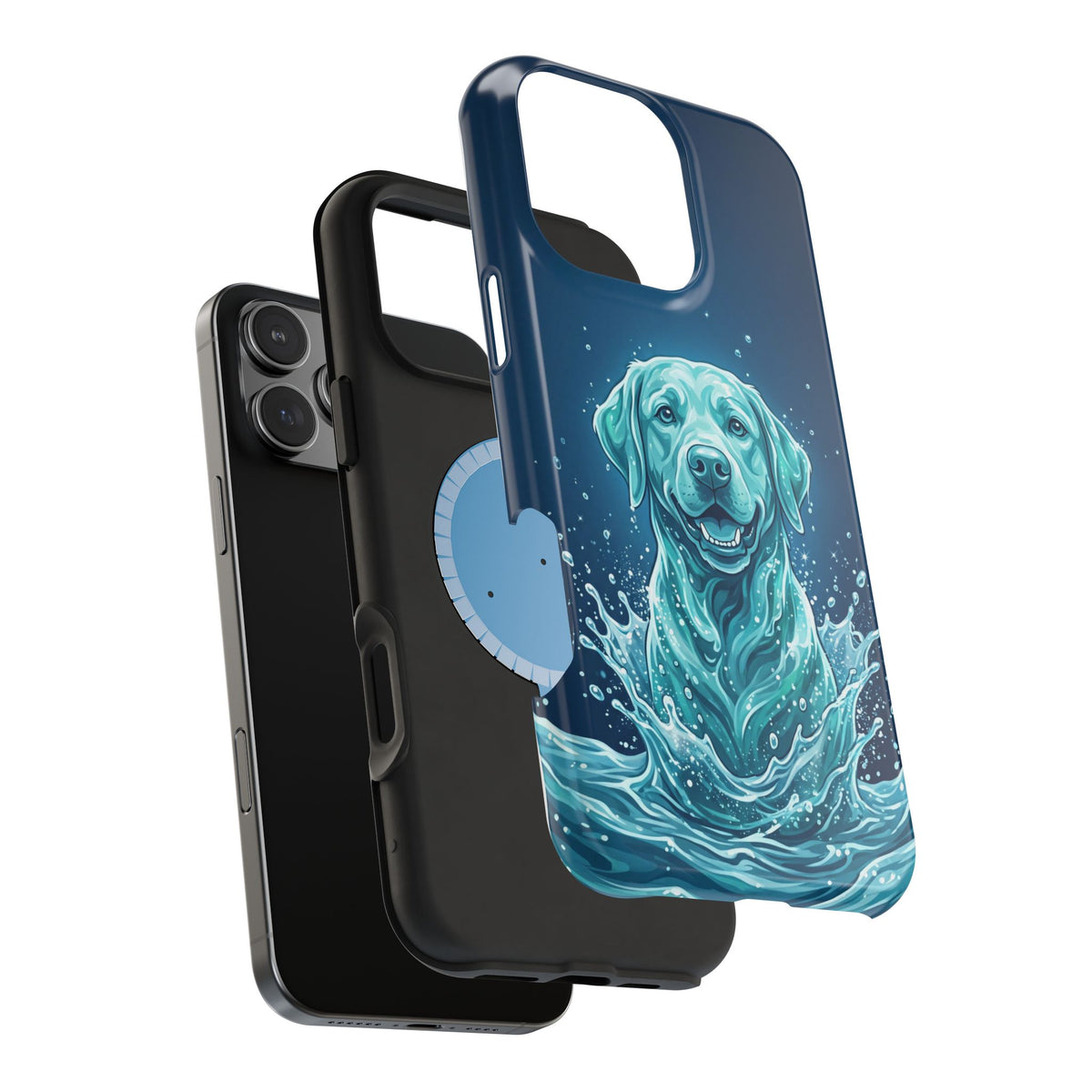Water Splash Labrador Phone Case — Tough Magnetic Case with Wireless Charging