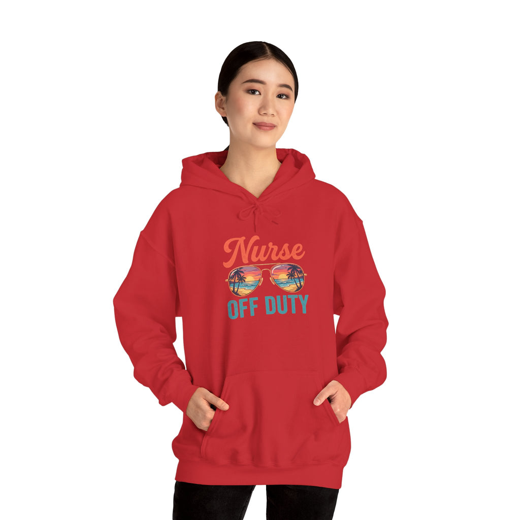 Nurse Off Duty Hoodie — Beach Vacation Nurse Graphic Pullover