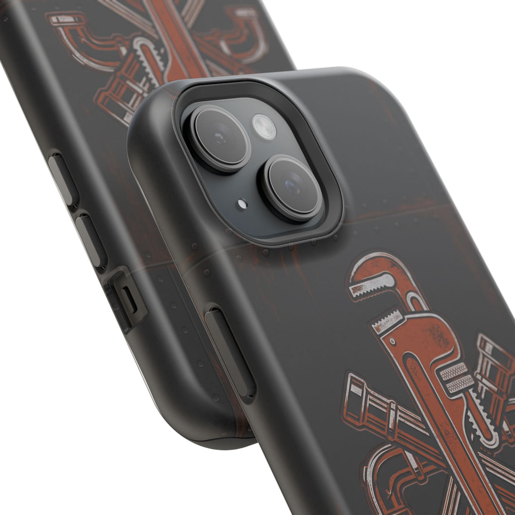Tough By Trade Phone Case — Crossed Wrenches Wireless Charging Cover