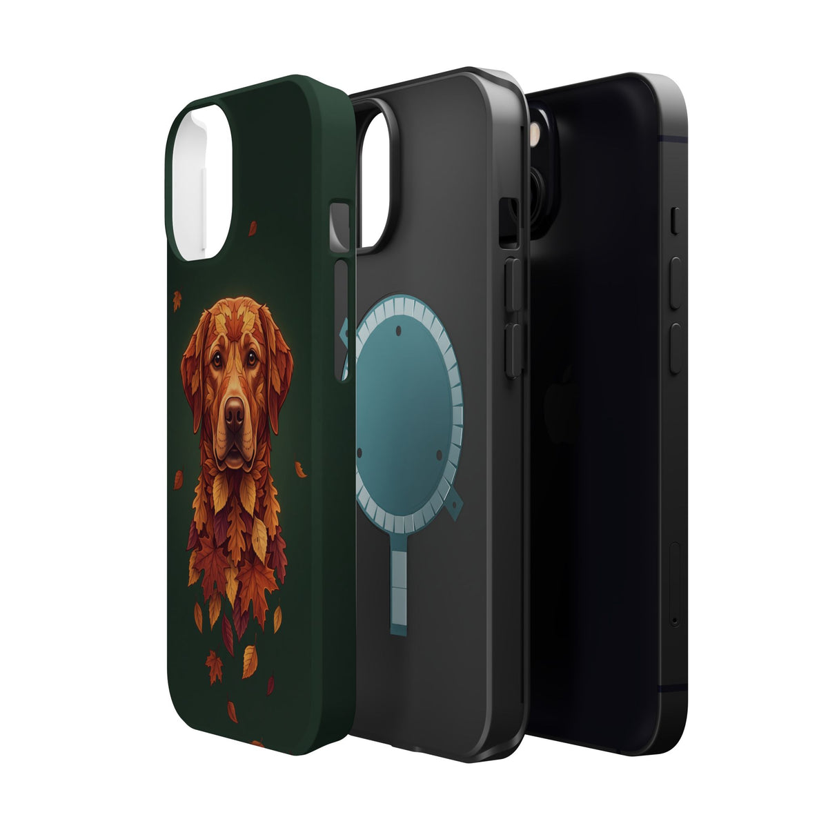 Autumn Leaves Labrador Phone Case — Tough Magnetic Case with Wireless Charging