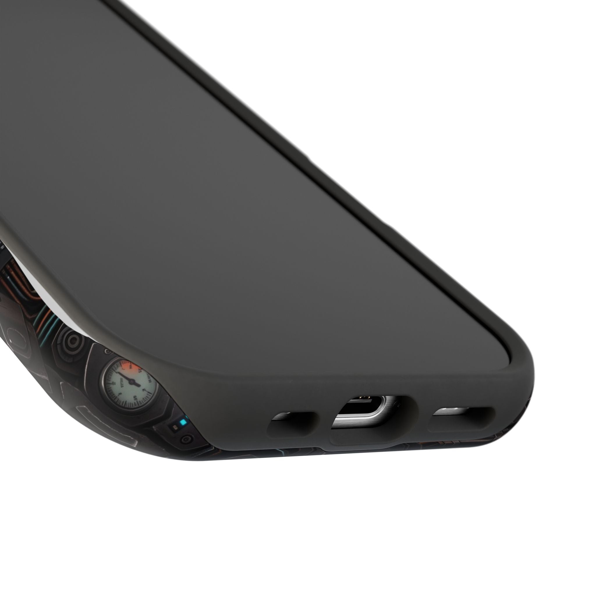 Mech Armor Phone Case — Industrial Circuit Wireless Charging Cover