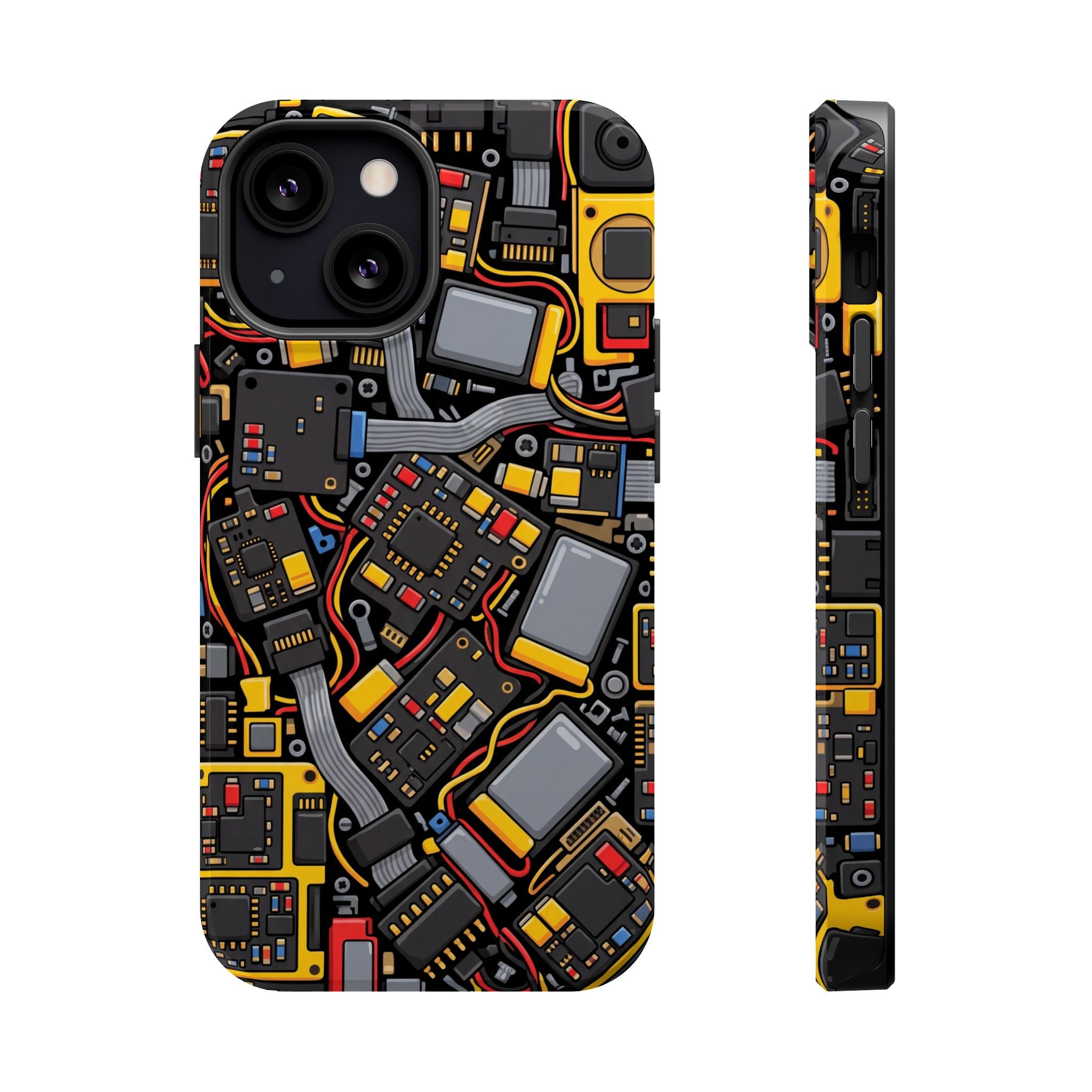 Voltage Board Phone Case — Yellow Circuit Wireless Charging Cover