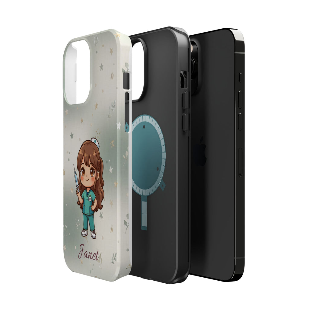 Personalized Nurse with Syringe Phone Case — Wireless Charging Cover