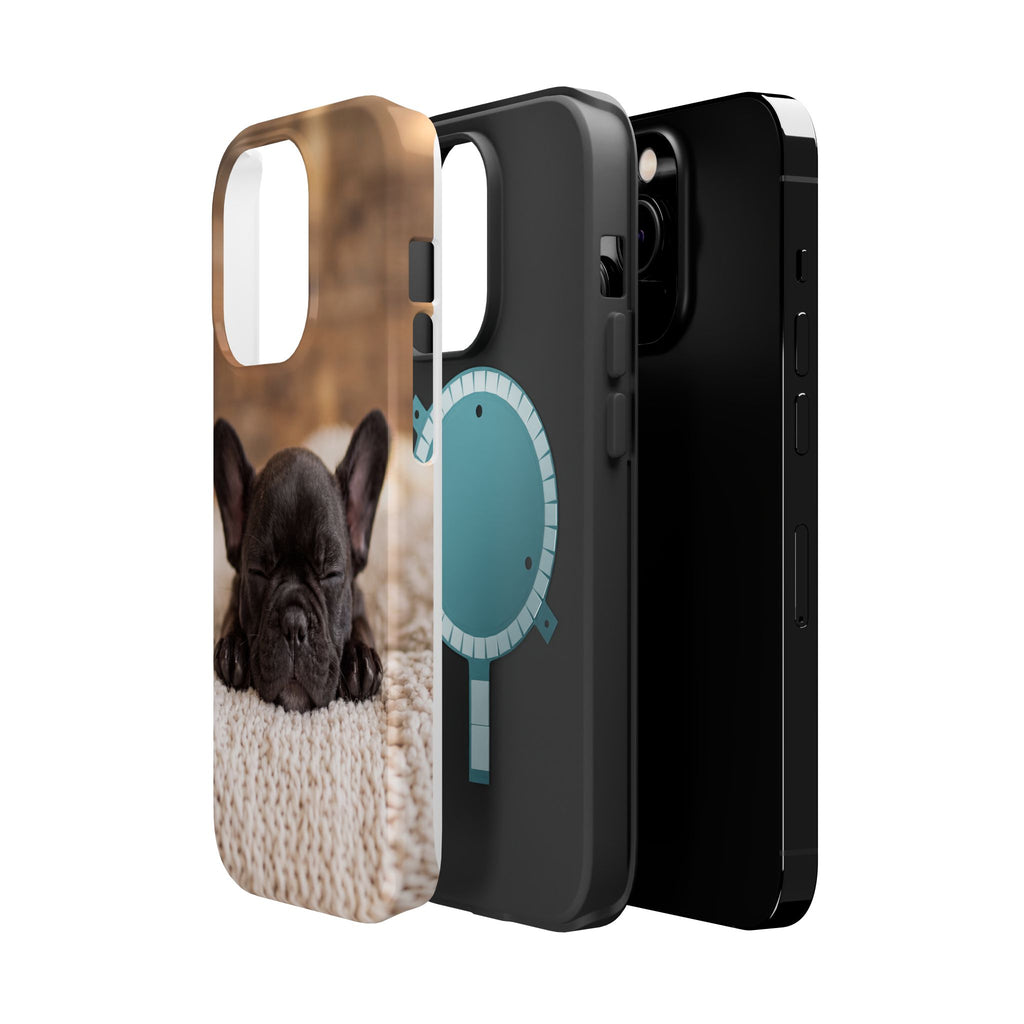 Sleepy French Bulldog Phone Case — Impact-Resistant Wireless Charging Cover