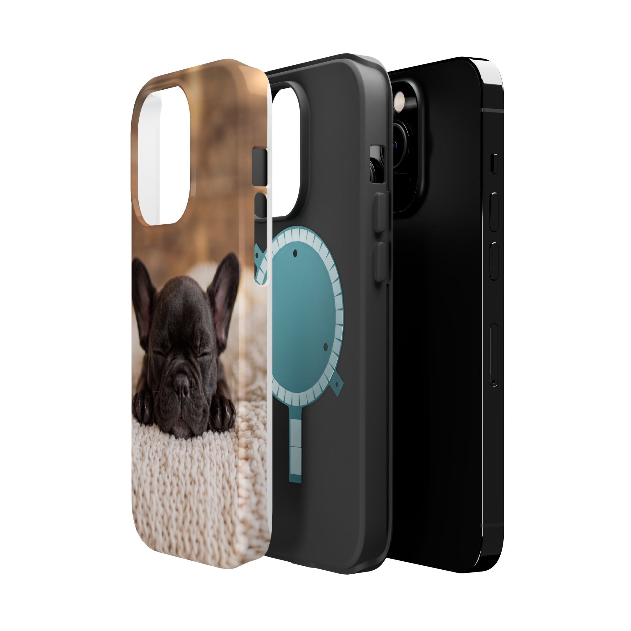 Sleepy French Bulldog Phone Case — Impact-Resistant Wireless Charging Cover