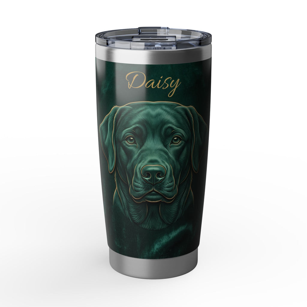 Labrador Personalized Tumbler | Emerald Velvet Art — 20 oz Stainless Travel Mug