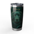 Labrador Personalized Tumbler | Emerald Velvet Art — 20 oz Stainless Travel Mug