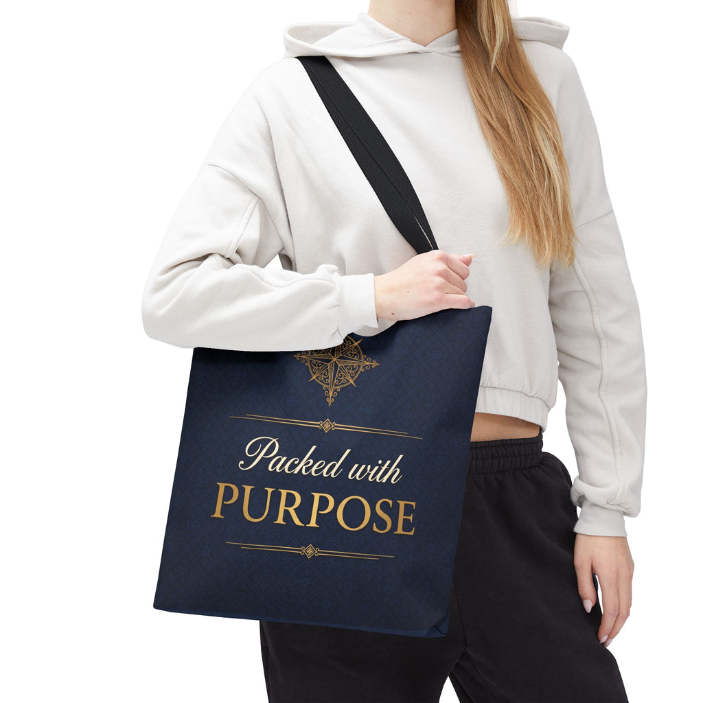 Packed with Purpose Tote | Inspirational Nurse Gift Tote Bag | Healthcare Worker Appreciation Gift | Premium Polyester Carry-All