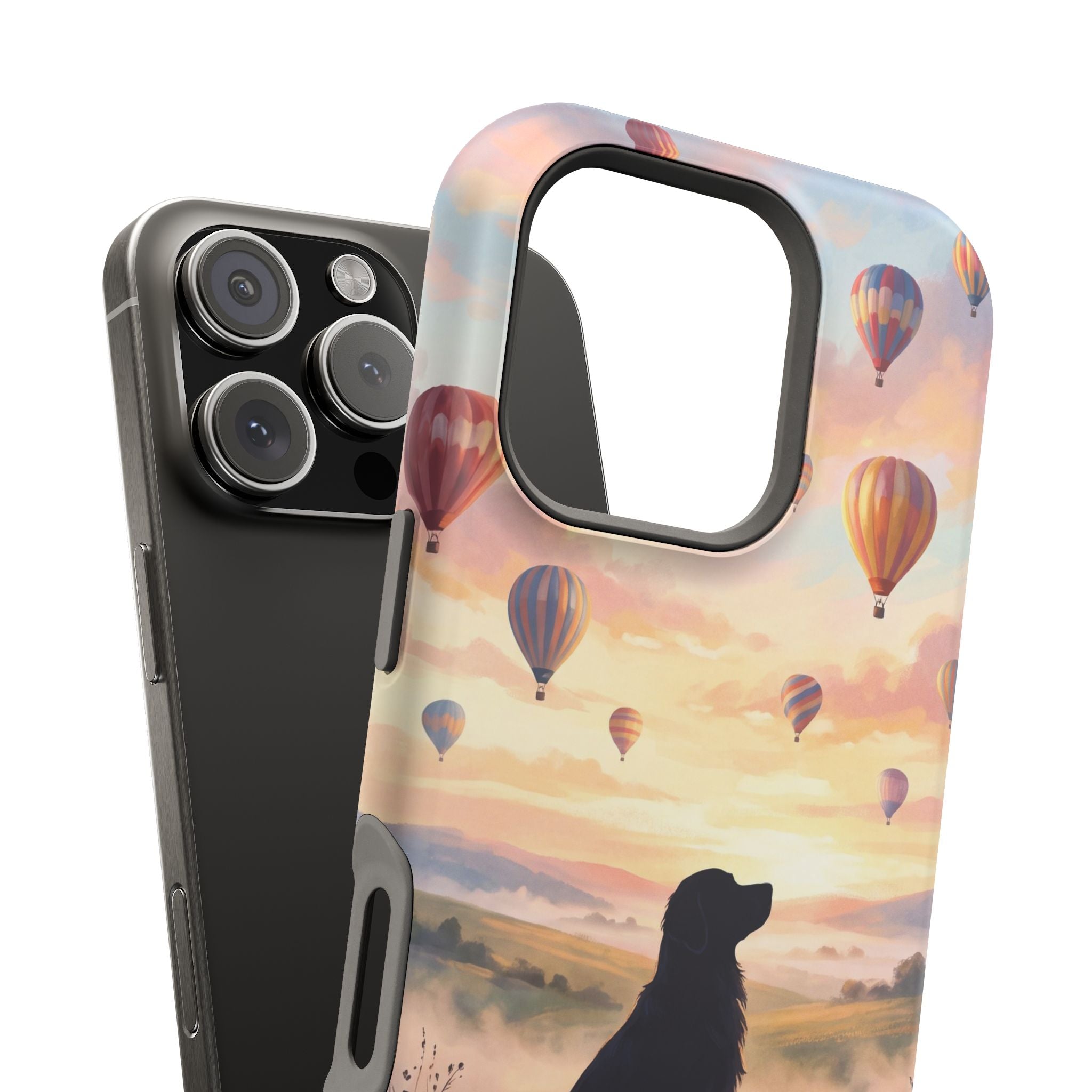Personalized Golden Retriever Hot Air Balloon Phone Case — Wireless Charging Cover
