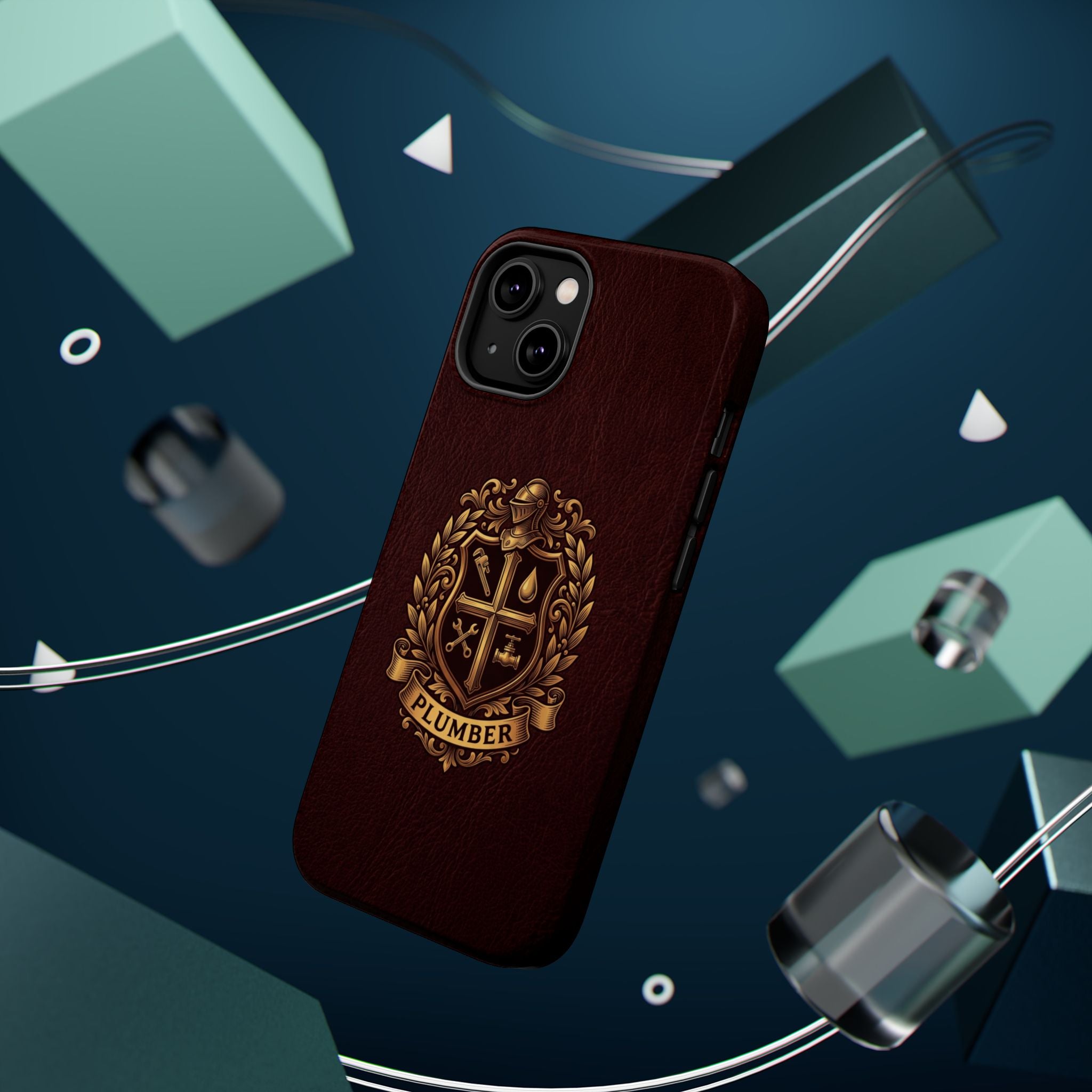 Plumber Crest Phone Case — Heraldic Shield Design Wireless Charging Cover