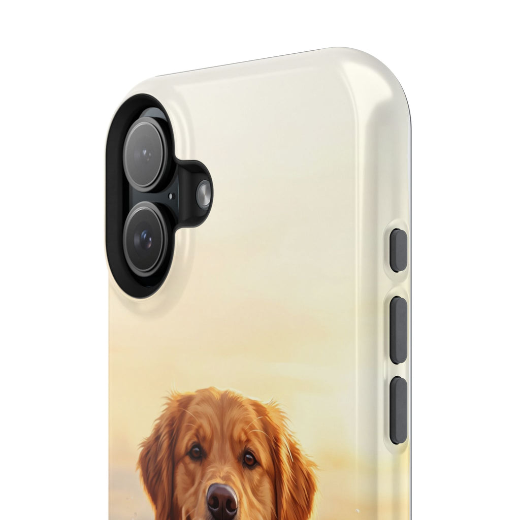 Beach Golden Retriever Phone Case — Impact-Resistant Wireless Charging Cover