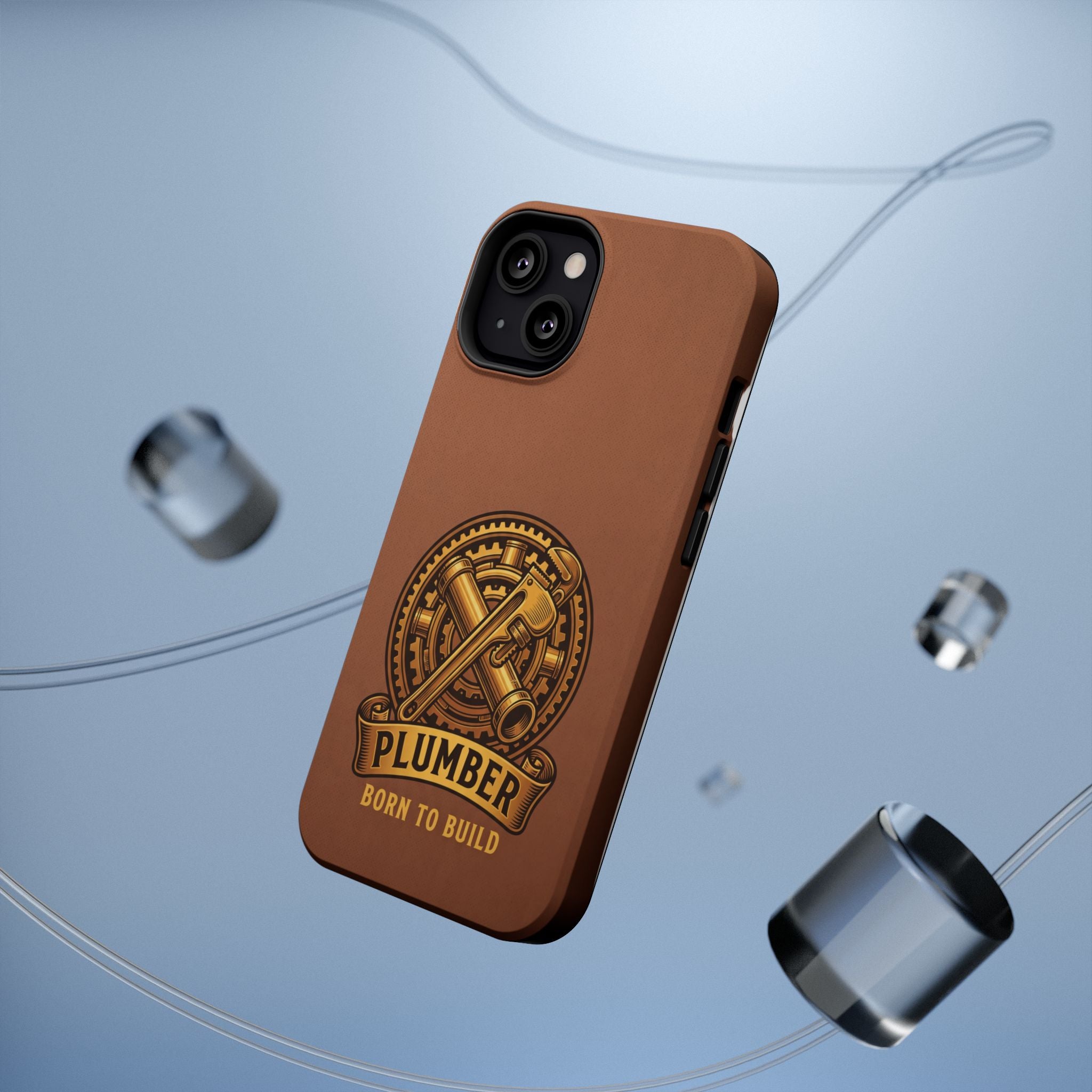 Plumber Born to Build Phone Case — Badge Wireless Charging Cover