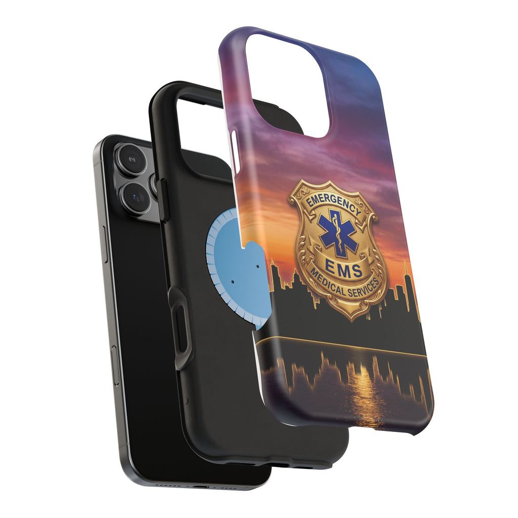 EMS Badge Sunset Skyline Phone Case — Magnetic Wireless Charging Cover