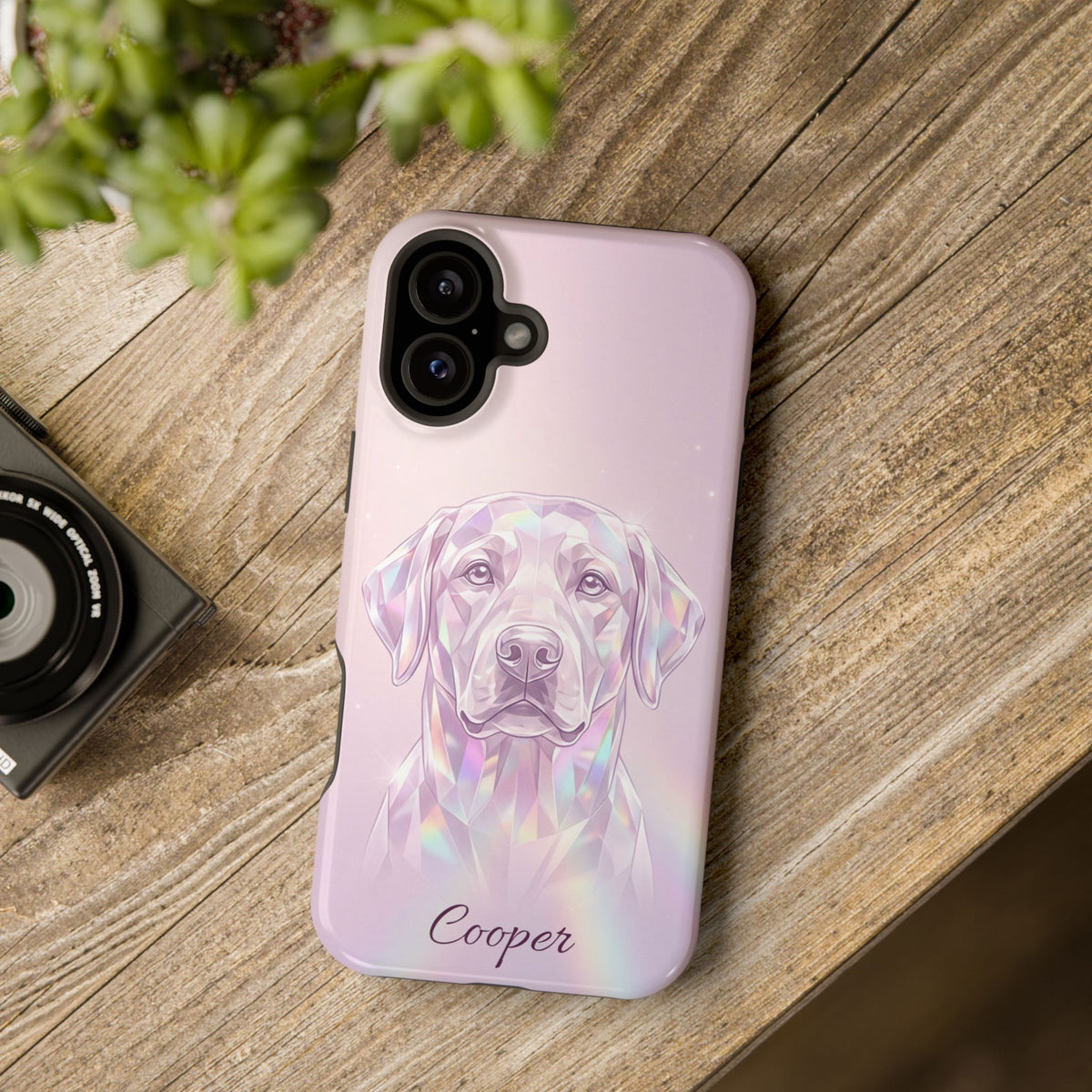 Personalized Crystal Prism Labrador Phone Case — Tough Magnetic Case with Wireless Charging