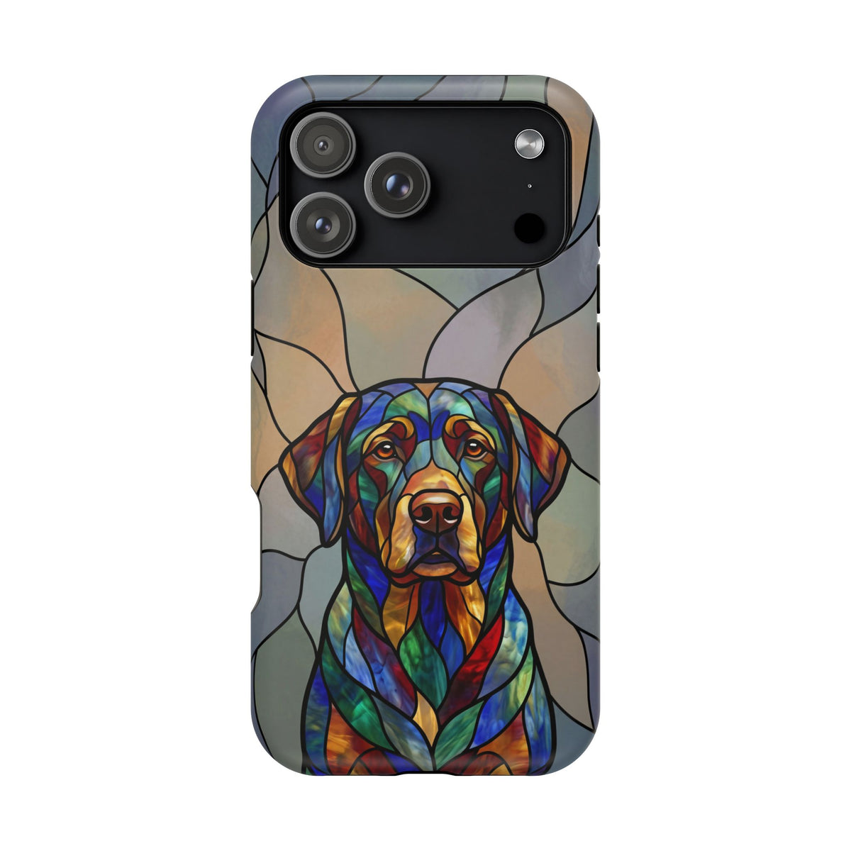 Stained Glass Labrador Phone Case — Tough Magnetic Case with Wireless Charging