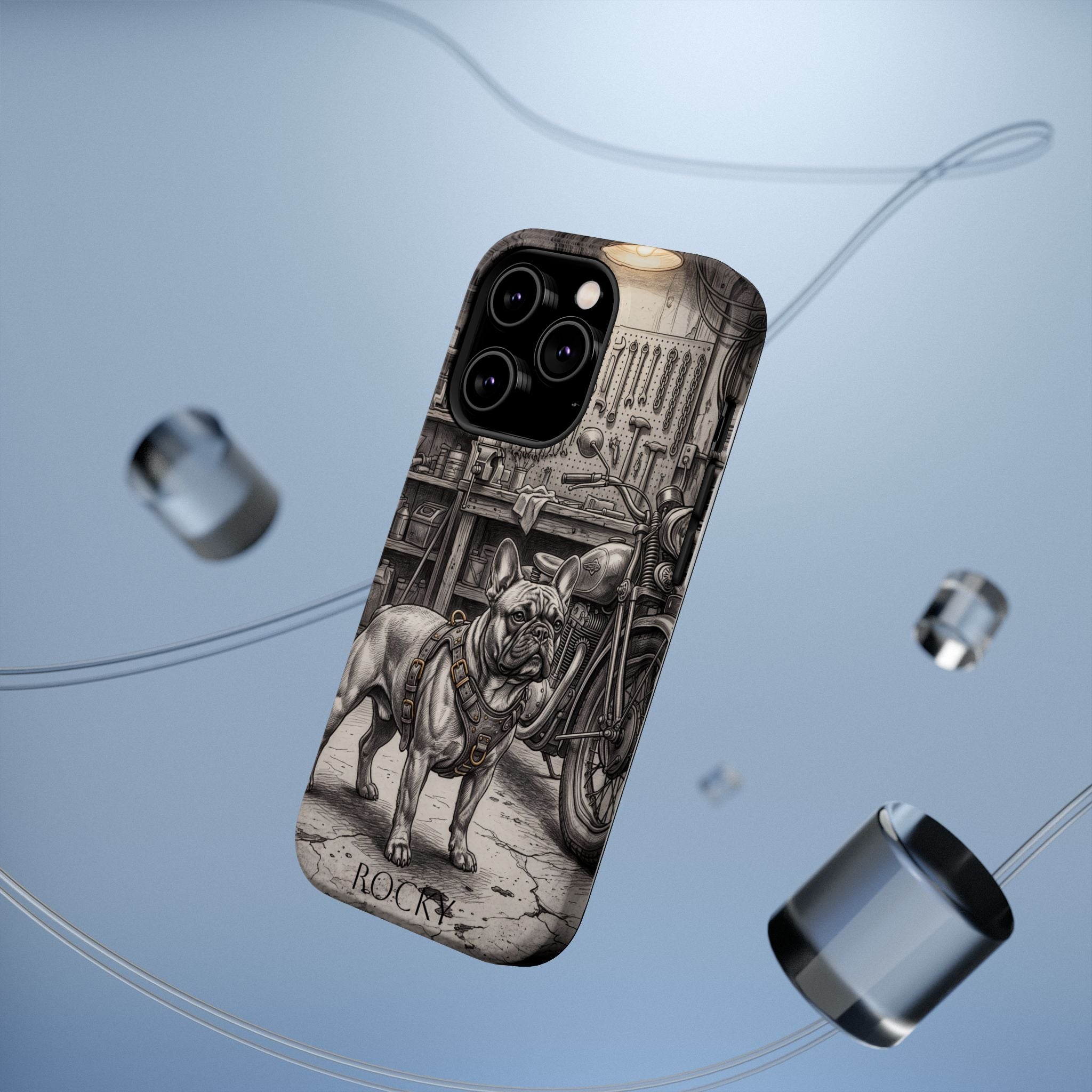 Personalized French Bulldog Vintage Street Phone Case — Wireless Charging Cover
