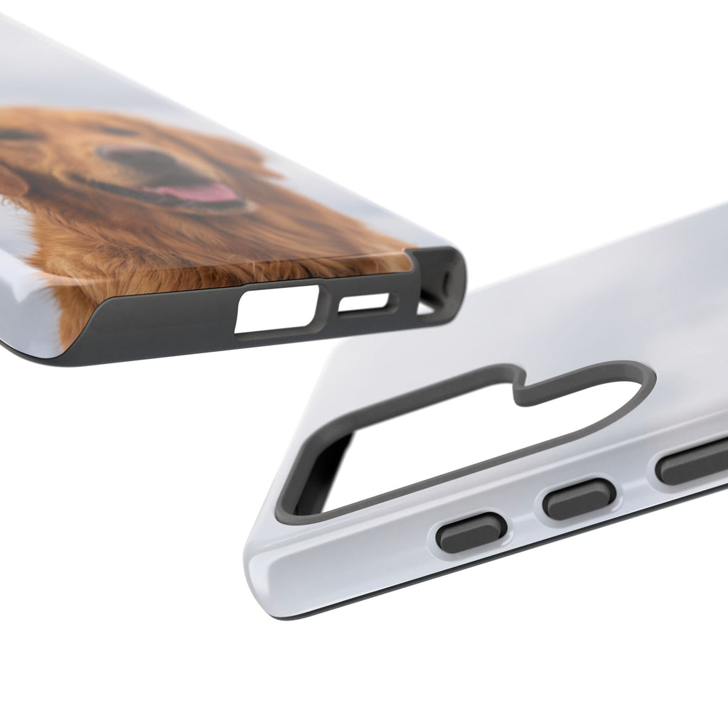 Golden Retriever Portrait Phone Case | Happy Dog Photo on Soft Sky Background | Samsung & iPhone