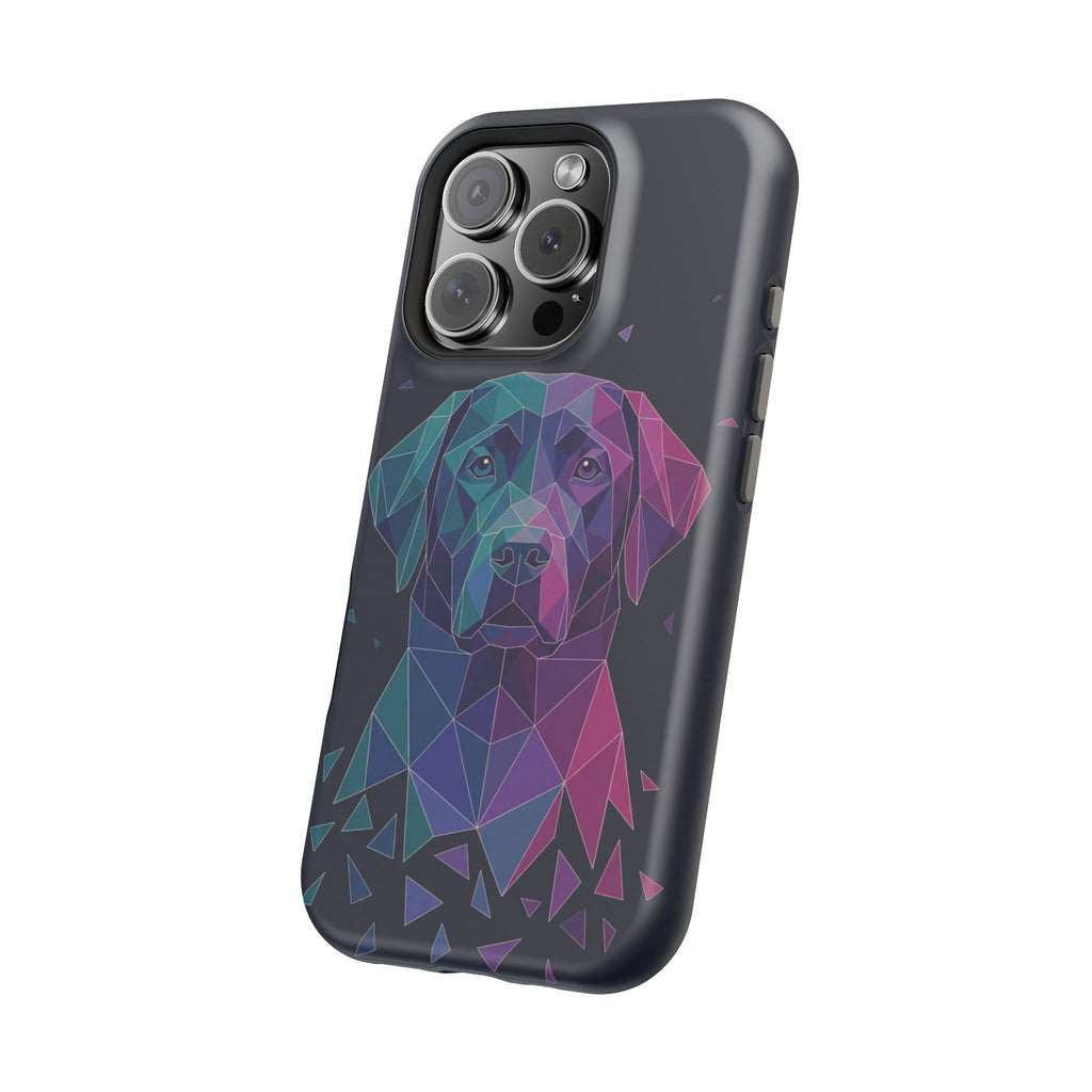 Geometric Labrador Phone Case — Tough Magnetic Case with Wireless Charging