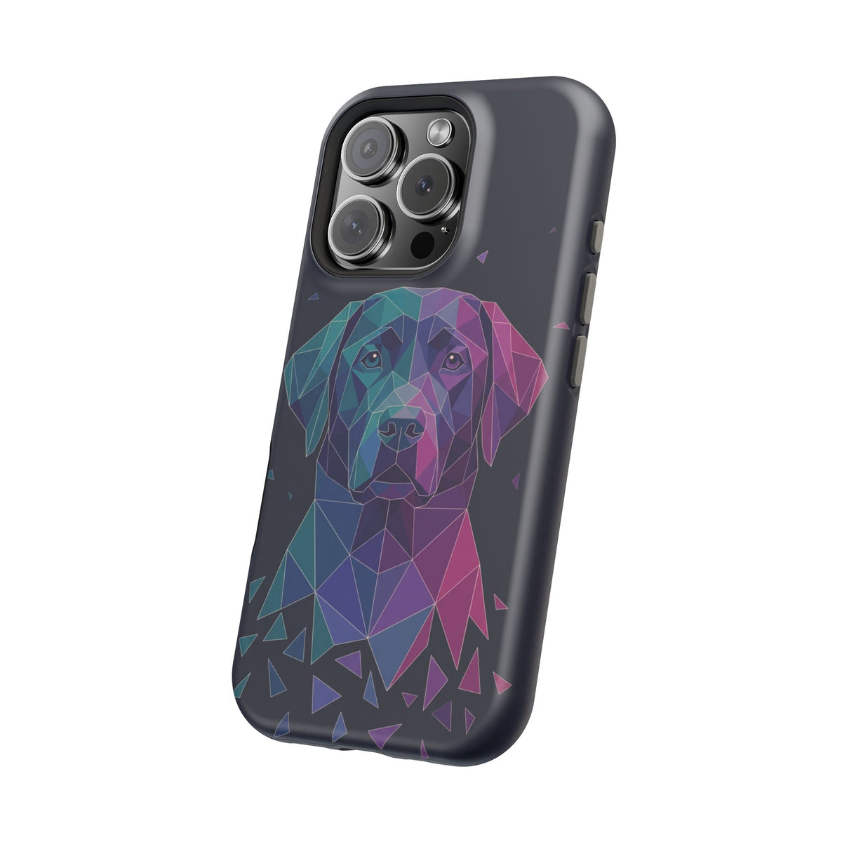 Geometric Labrador Phone Case — Tough Magnetic Case with Wireless Charging