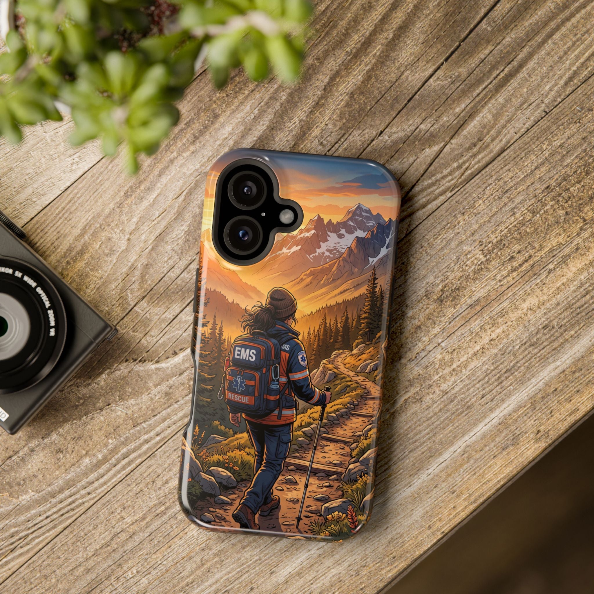 Paramedic/EMT Mountain Phone Case — Magnetic Wireless Charging Cover