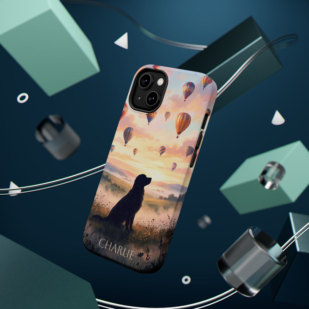 Personalized Golden Retriever Hot Air Balloon Phone Case — Wireless Charging Cover