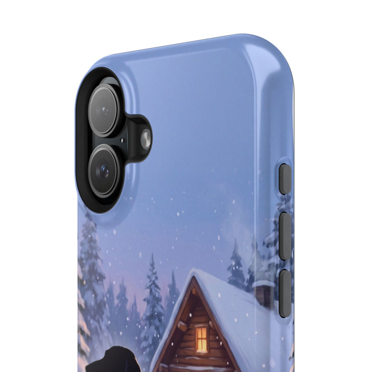 Personalized Dachshund Winter Cabin Phone Case — Wireless Charging Cover