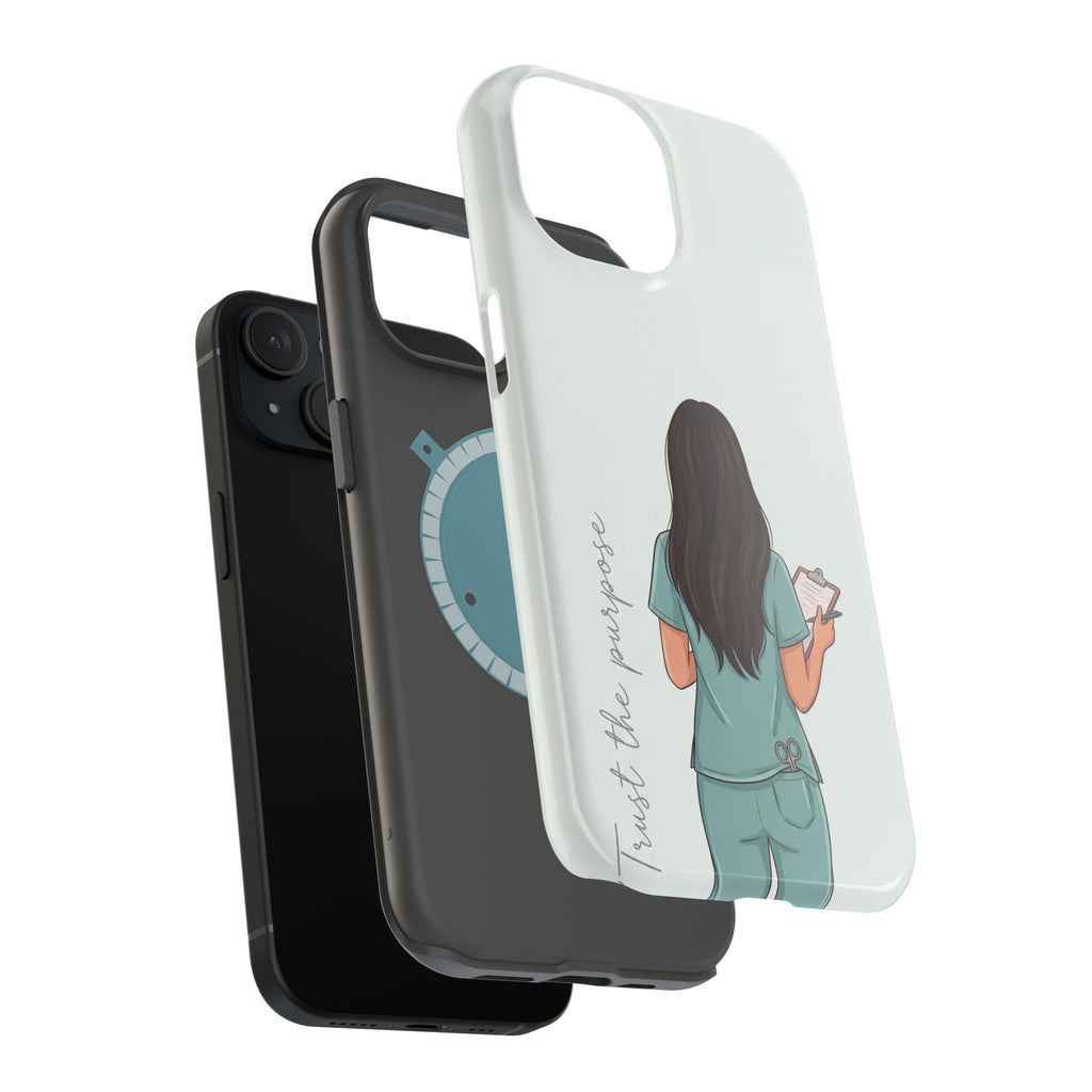 Nurse Illustration Phone Case — Impact-Resistant Wireless Charging Cover