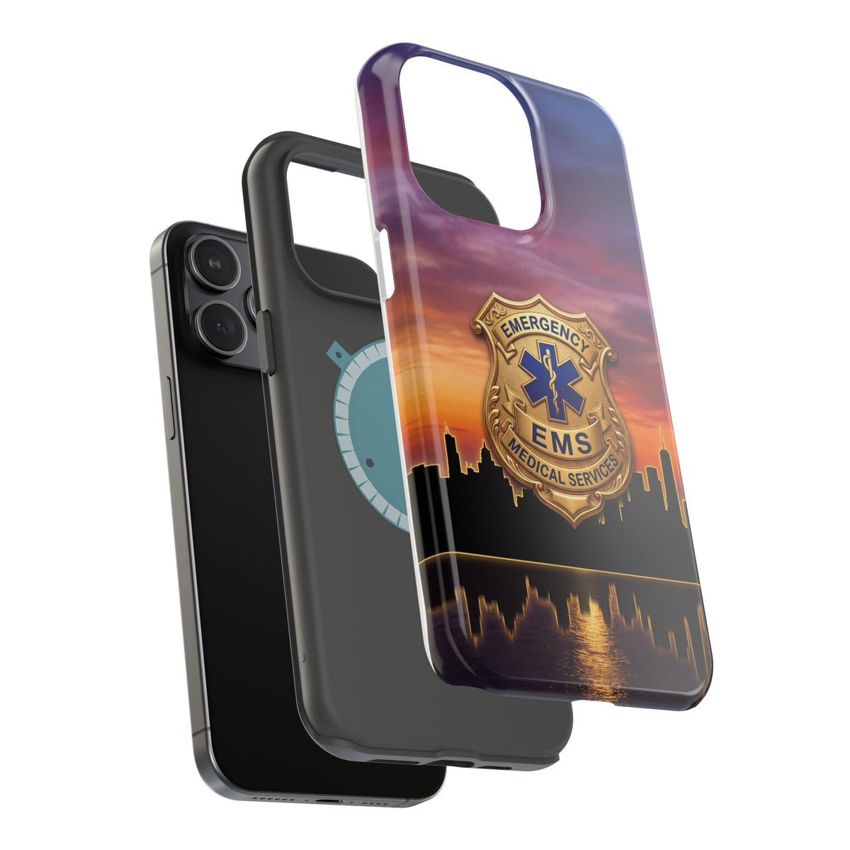 EMS Badge Sunset Skyline Phone Case — Magnetic Wireless Charging Cover