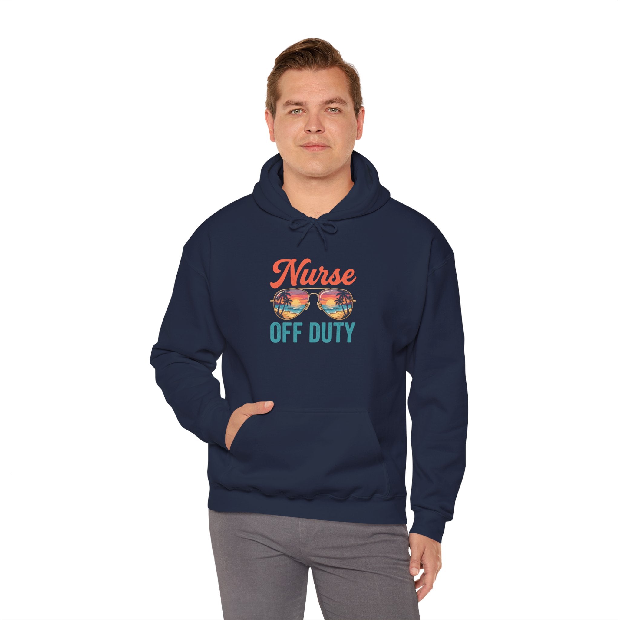 Nurse Off Duty Hoodie — Beach Vacation Nurse Graphic Pullover