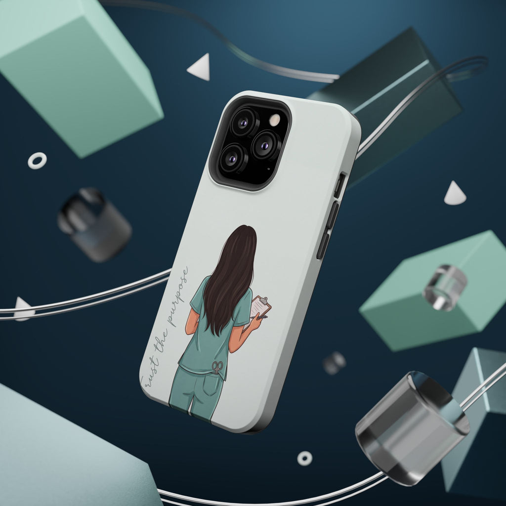 Nurse Illustration Phone Case — Impact-Resistant Wireless Charging Cover