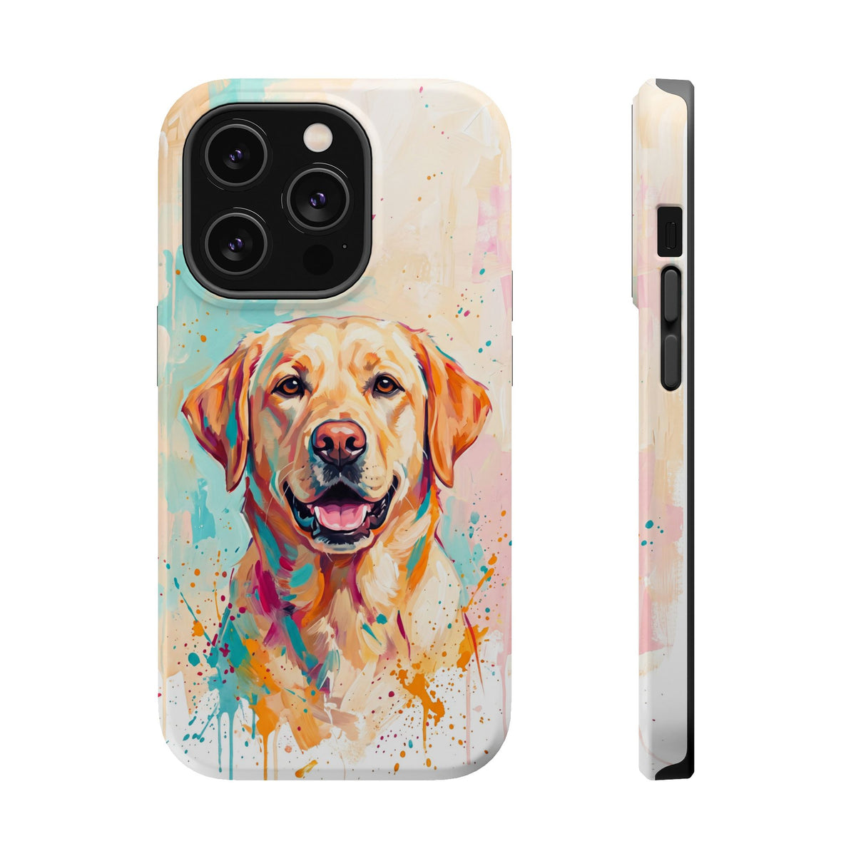 Yellow Labrador Colour Splash Phone Case — Tough Magnetic Case with Wireless Charging