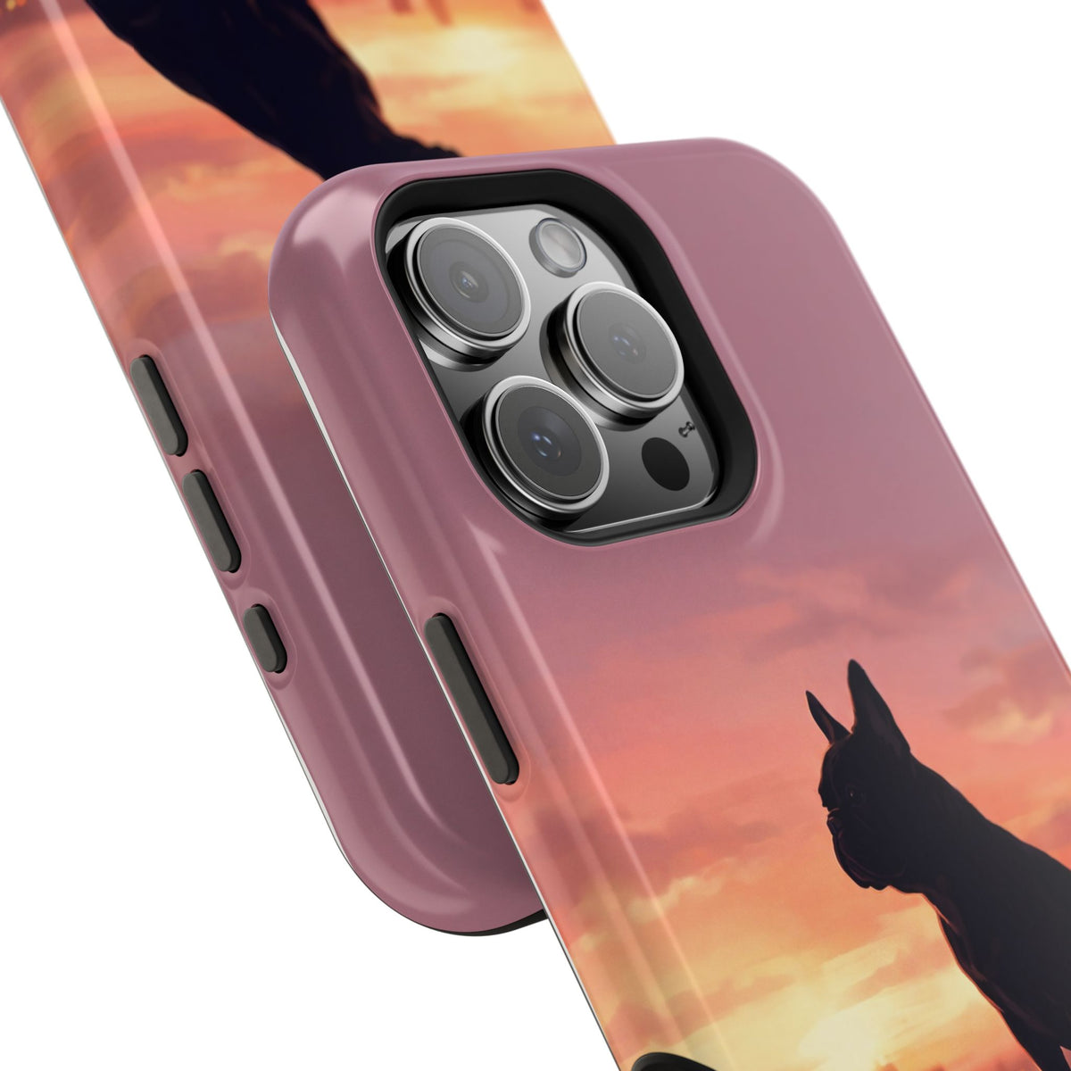 Personalized French Bulldog City Skyline Sunset Phone Case — Wireless Charging Cover