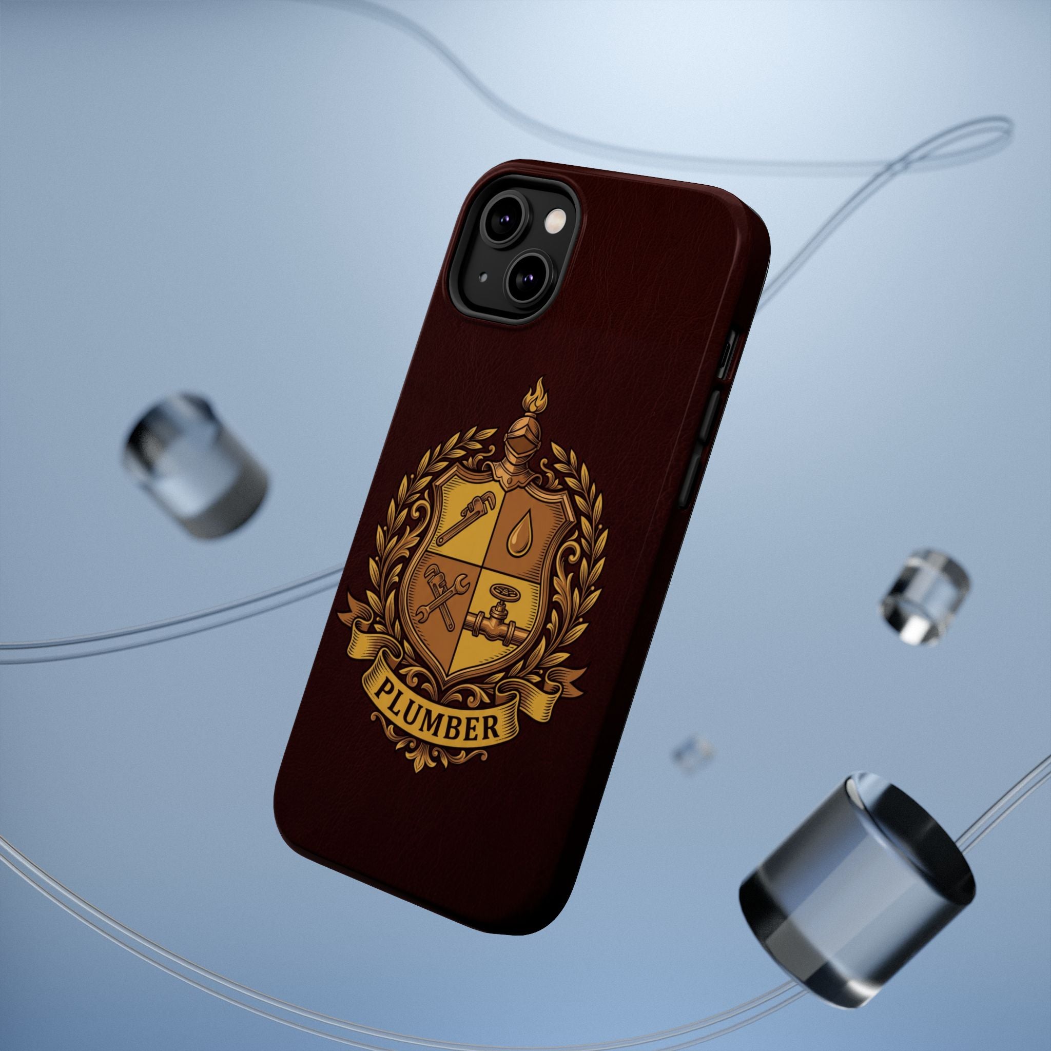 Plumber Crest Phone Case — Heraldic Shield Wireless Charging Cover