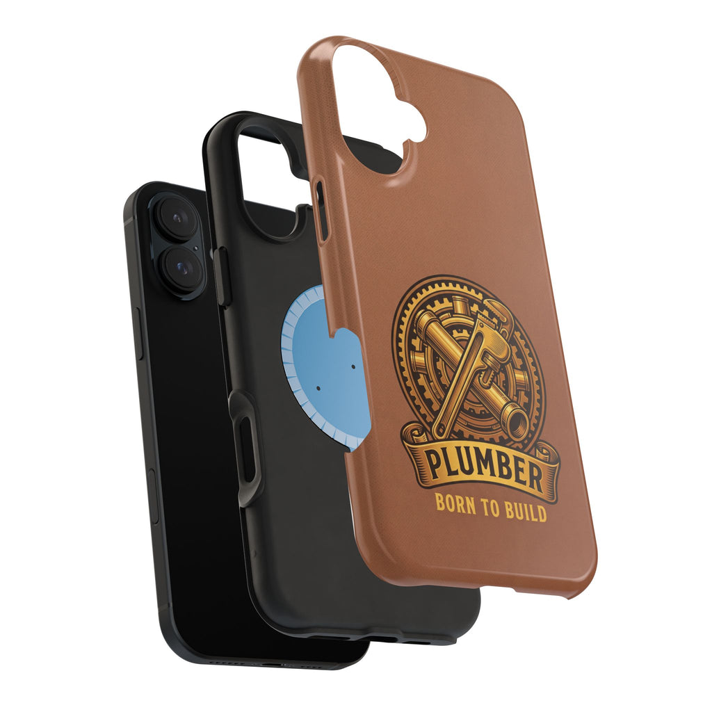 Plumber Born to Build Phone Case — Badge Wireless Charging Cover