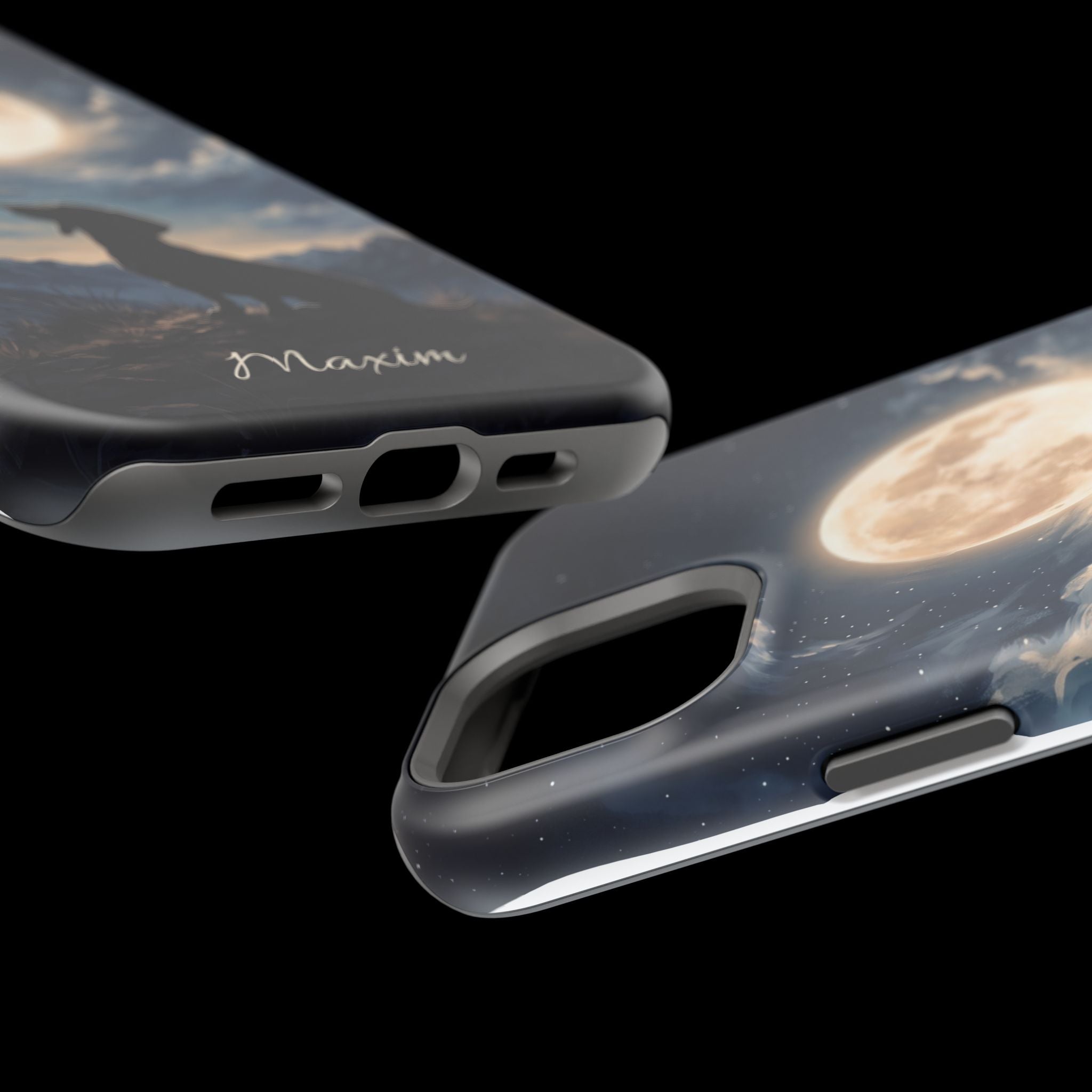 Personalized Dachshund Moonlight Phone Case — Wireless Charging Cover