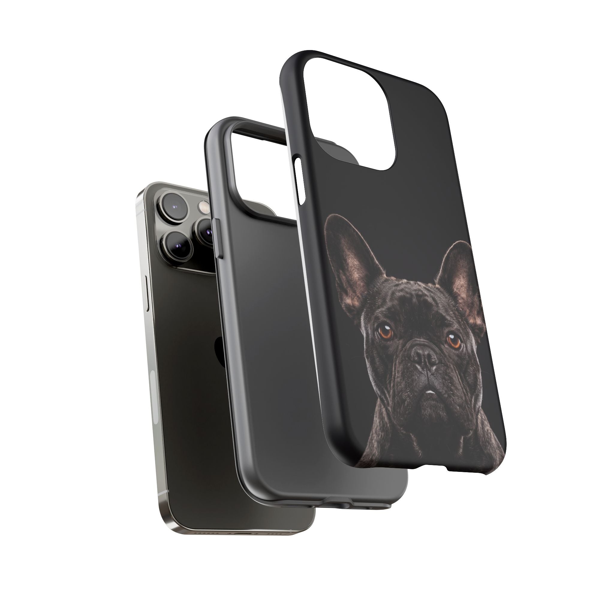 Front-Facing French Bulldog Phone Case | Dramatic Black Studio Portrait | Samsung & iPhone