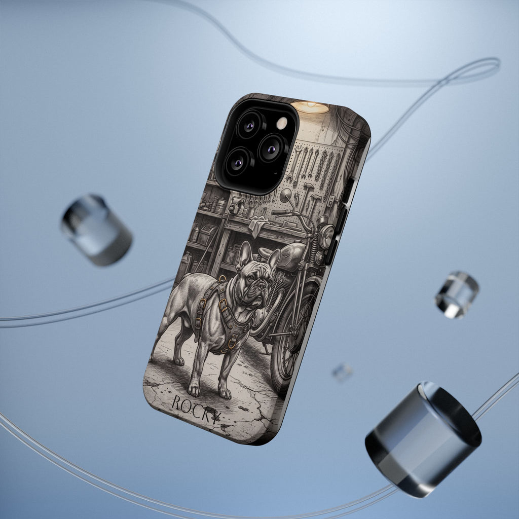 Personalized French Bulldog Vintage Street Phone Case — Wireless Charging Cover