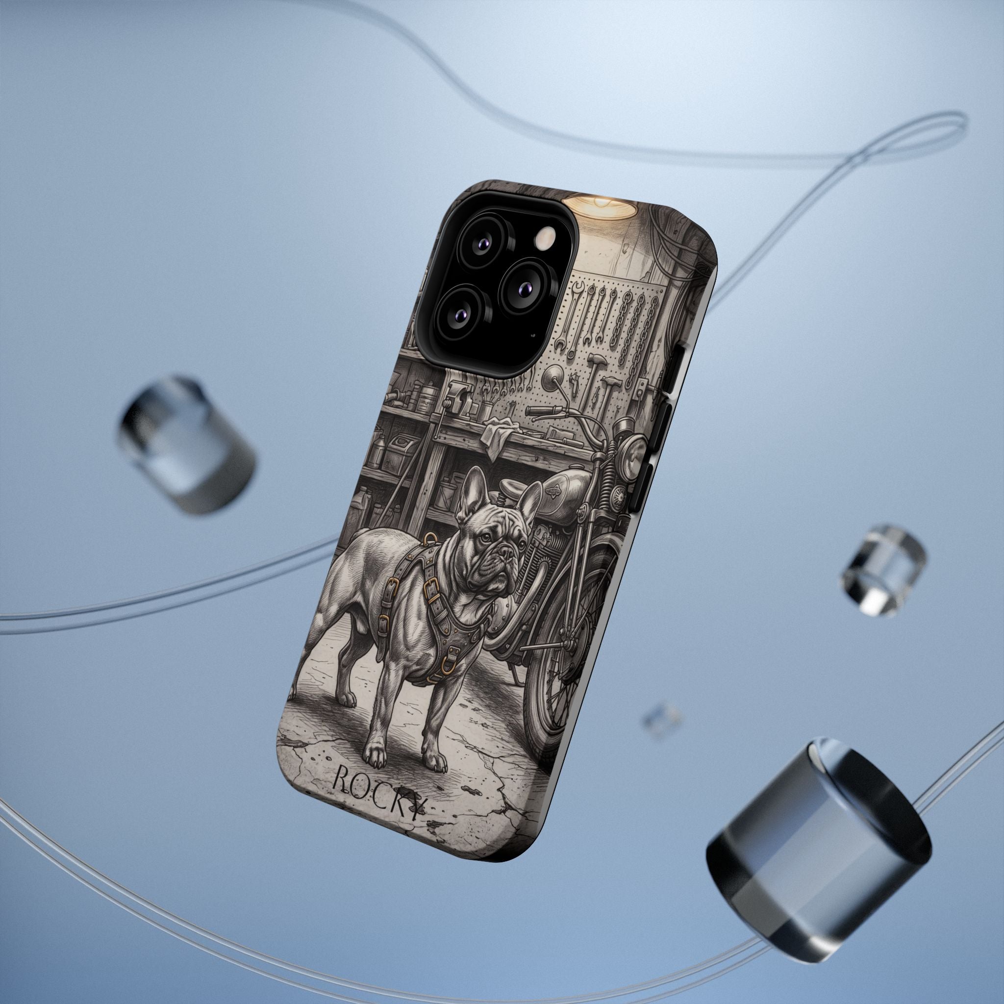 Personalized French Bulldog Vintage Street Phone Case — Wireless Charging Cover